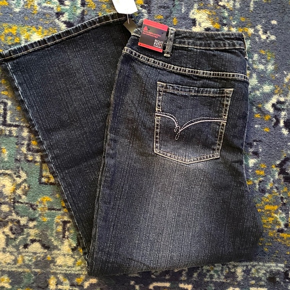 Fashion Bug Womens Rodeo Stretch Boot Cut Jeans Plus Size 4 Short 40" Waist - Picture 1 of 7